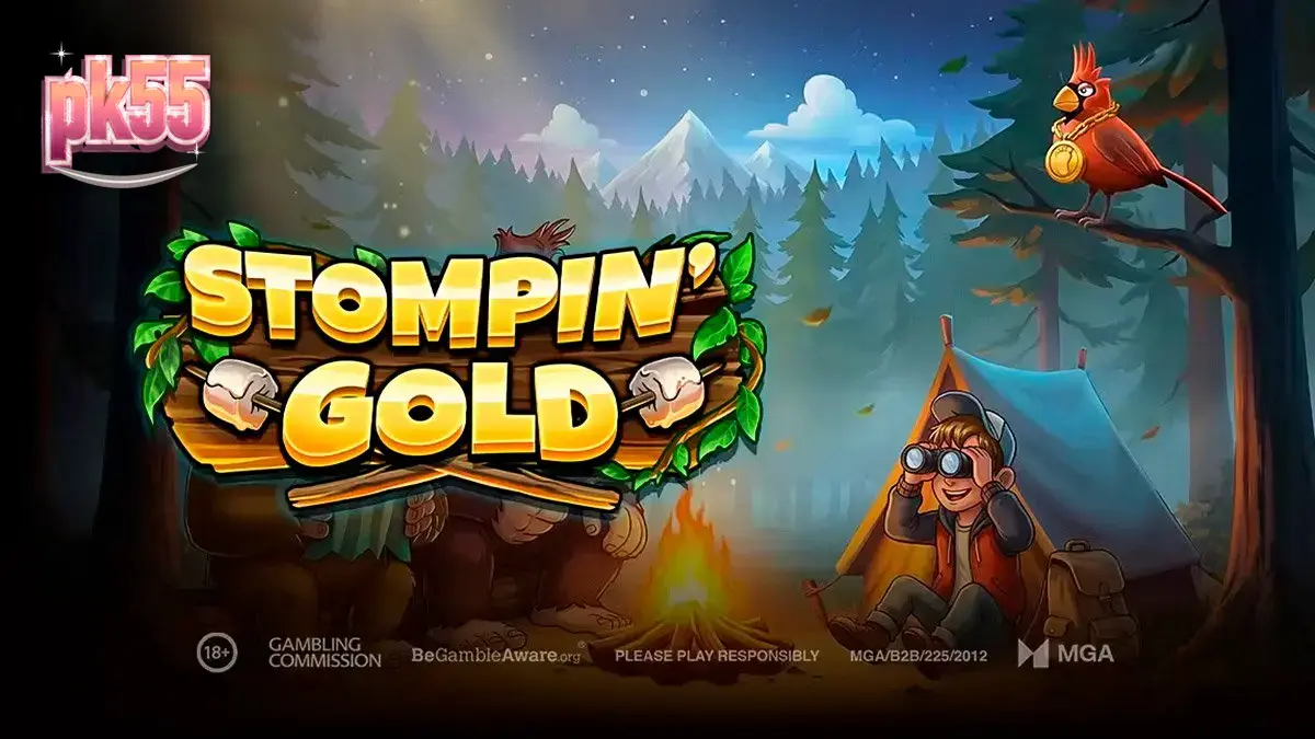Tampilan visual slot Stompin Gold dengan karakter Bigfoot