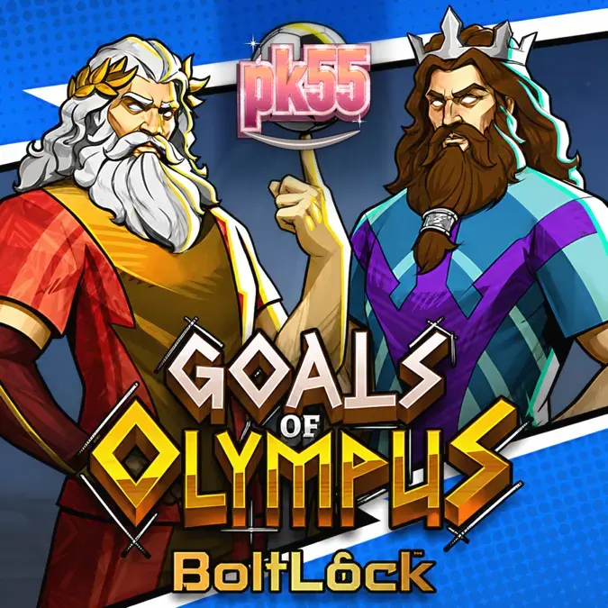 Tampilan visual grid permainan Goals of Olympus BoltLock dengan elemen mitologi dan sepak bola.
